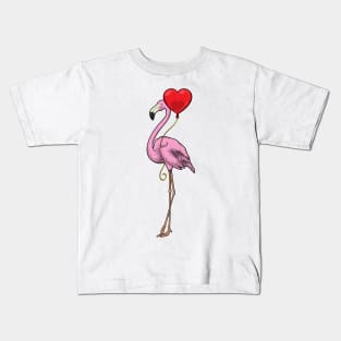 Flamingo Heart Balloon Kids T-Shirt